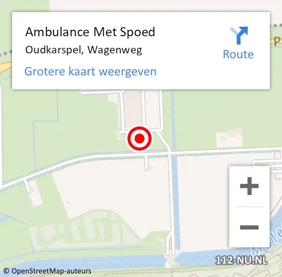 Locatie op kaart van de 112 melding: Ambulance Met Spoed Naar Oudkarspel, Wagenweg op 29 juni 2024 15:31