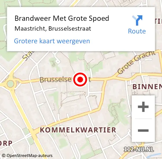 Locatie op kaart van de 112 melding: Brandweer Met Grote Spoed Naar Maastricht, Brusselsestraat op 29 juni 2024 15:33