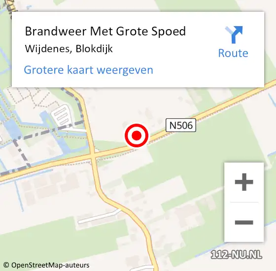 Locatie op kaart van de 112 melding: Brandweer Met Grote Spoed Naar Wijdenes, Blokdijk op 11 oktober 2014 09:02