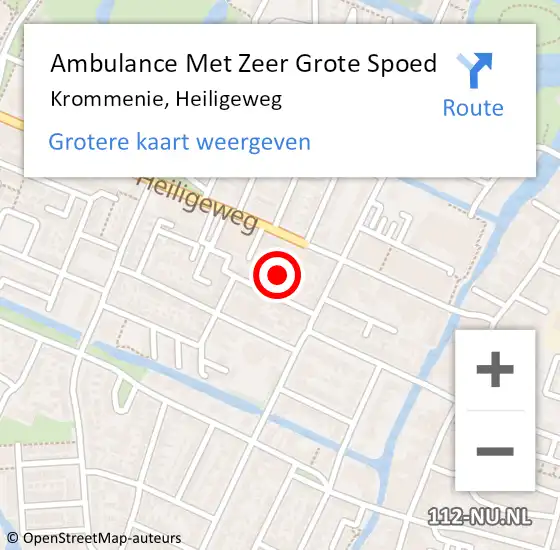 Locatie op kaart van de 112 melding: Ambulance Met Zeer Grote Spoed Naar Krommenie, Heiligeweg op 29 juni 2024 16:01