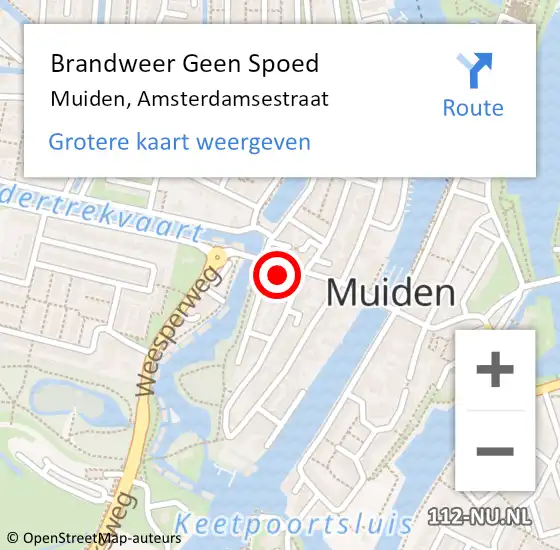 Locatie op kaart van de 112 melding: Brandweer Geen Spoed Naar Muiden, Amsterdamsestraat op 29 juni 2024 16:03