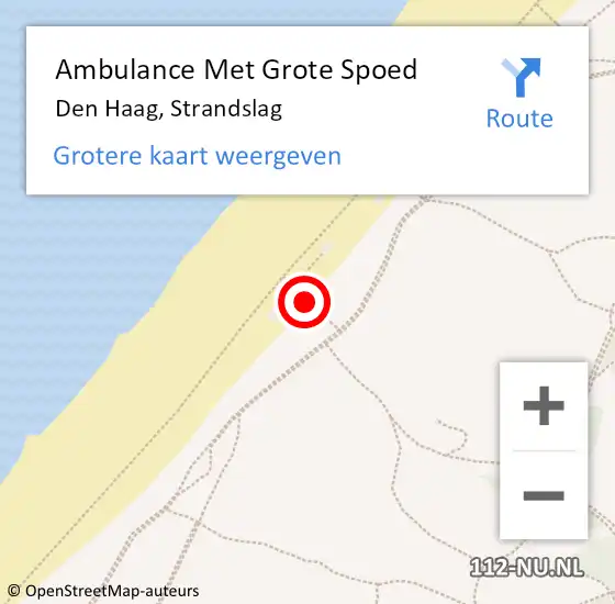 Locatie op kaart van de 112 melding: Ambulance Met Grote Spoed Naar Den Haag, Strandslag op 29 juni 2024 16:05