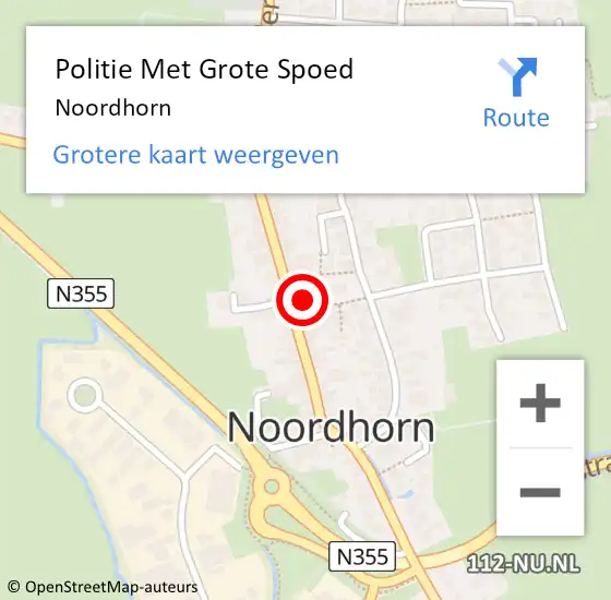 Locatie op kaart van de 112 melding: Politie Met Grote Spoed Naar Noordhorn op 29 juni 2024 16:20