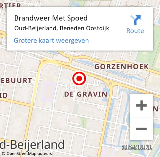 Locatie op kaart van de 112 melding: Brandweer Met Spoed Naar Oud-Beijerland, Beneden Oostdijk op 29 juni 2024 16:21