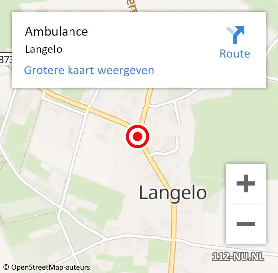 Locatie op kaart van de 112 melding: Ambulance Langelo op 29 juni 2024 16:24