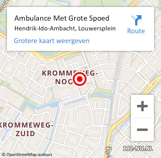 Locatie op kaart van de 112 melding: Ambulance Met Grote Spoed Naar Hendrik-Ido-Ambacht, Louwersplein op 29 juni 2024 16:33