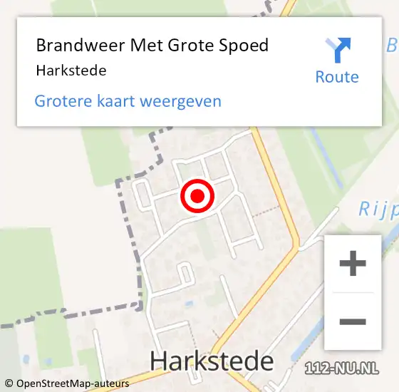 Locatie op kaart van de 112 melding: Brandweer Met Grote Spoed Naar Harkstede op 29 juni 2024 16:37