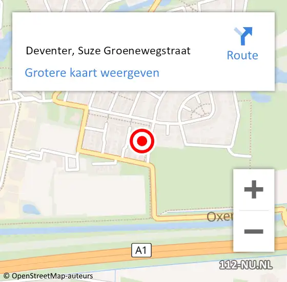 Locatie op kaart van de 112 melding:  Deventer, Suze Groenewegstraat op 29 juni 2024 16:40