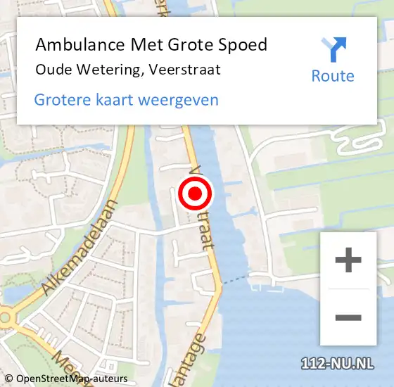 Locatie op kaart van de 112 melding: Ambulance Met Grote Spoed Naar Oude Wetering, Veerstraat op 29 juni 2024 16:41