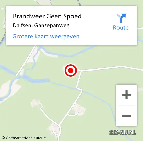 Locatie op kaart van de 112 melding: Brandweer Geen Spoed Naar Dalfsen, Ganzepanweg op 29 juni 2024 17:15