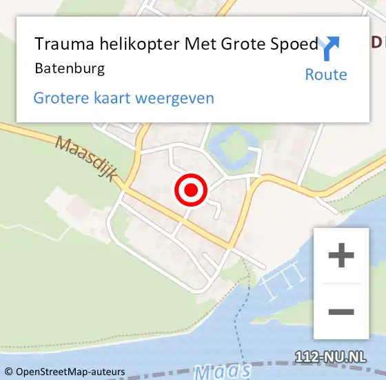 Locatie op kaart van de 112 melding: Trauma helikopter Met Grote Spoed Naar Batenburg op 29 juni 2024 17:39