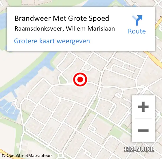 Locatie op kaart van de 112 melding: Brandweer Met Grote Spoed Naar Raamsdonksveer, Willem Marislaan op 29 juni 2024 17:42