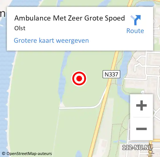 Locatie op kaart van de 112 melding: Ambulance Met Zeer Grote Spoed Naar Olst op 29 juni 2024 17:59