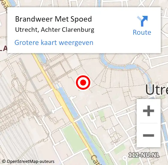 Locatie op kaart van de 112 melding: Brandweer Met Spoed Naar Utrecht, Achter Clarenburg op 29 juni 2024 18:19