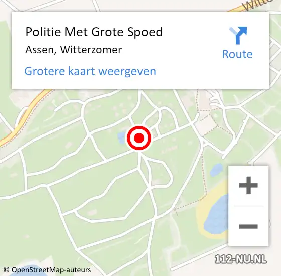 Locatie op kaart van de 112 melding: Politie Met Grote Spoed Naar Assen, Witterzomer op 29 juni 2024 18:36