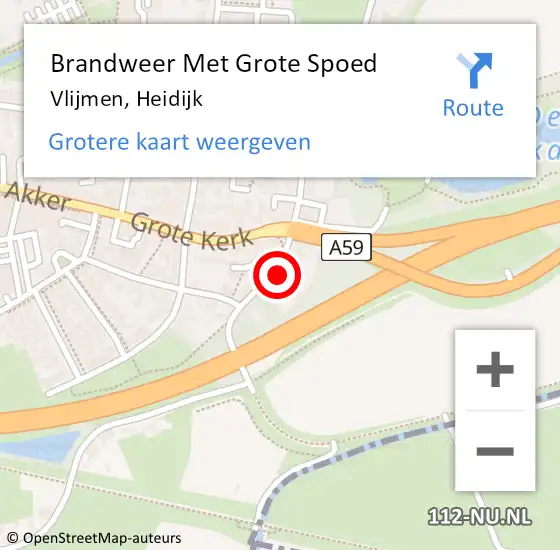 Locatie op kaart van de 112 melding: Brandweer Met Grote Spoed Naar Vlijmen, Heidijk op 29 juni 2024 18:40