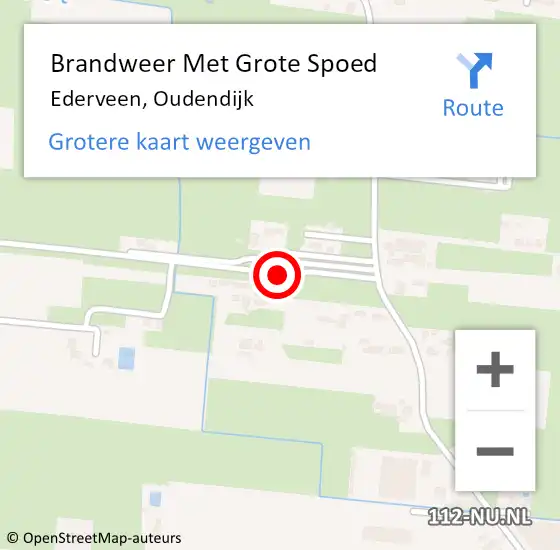 Locatie op kaart van de 112 melding: Brandweer Met Grote Spoed Naar Ederveen, Oudendijk op 29 juni 2024 19:11