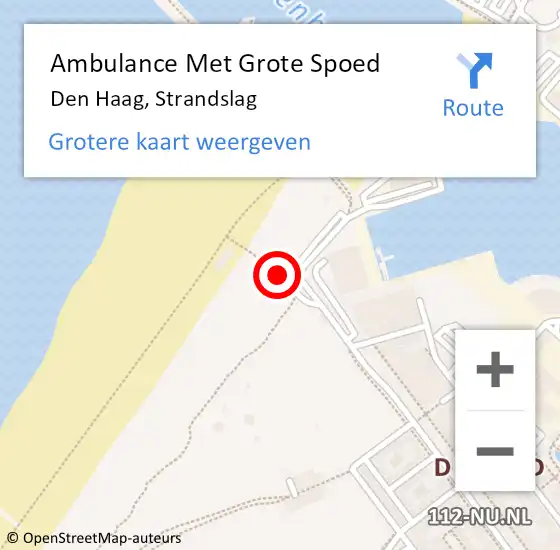 Locatie op kaart van de 112 melding: Ambulance Met Grote Spoed Naar Den Haag, Strandslag op 29 juni 2024 19:25