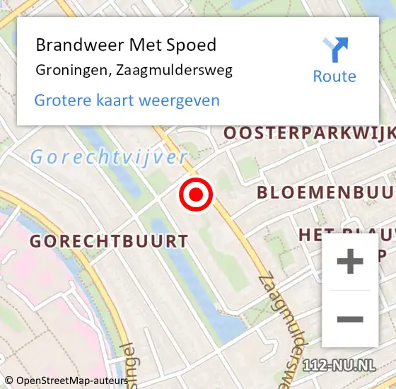 Locatie op kaart van de 112 melding: Brandweer Met Spoed Naar Groningen, Zaagmuldersweg op 29 juni 2024 19:37