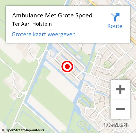 Locatie op kaart van de 112 melding: Ambulance Met Grote Spoed Naar Ter Aar, Holstein op 29 juni 2024 19:43