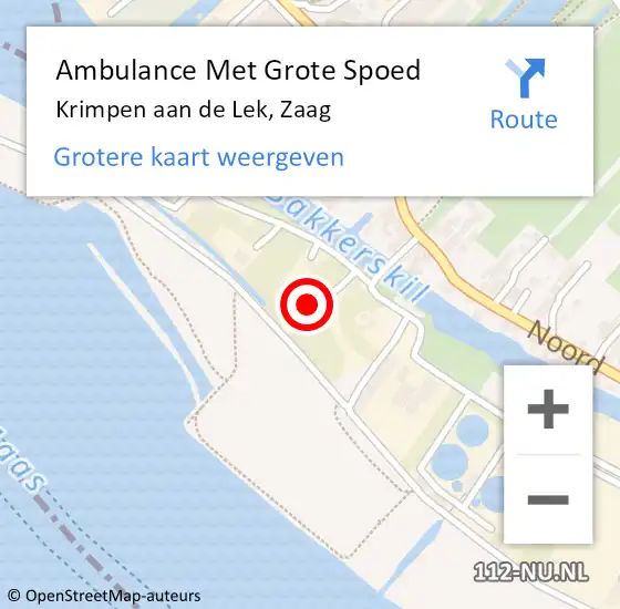 Locatie op kaart van de 112 melding: Ambulance Met Grote Spoed Naar Krimpen aan de Lek, Zaag op 29 juni 2024 19:58