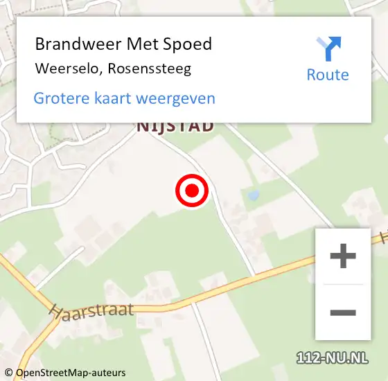 Locatie op kaart van de 112 melding: Brandweer Met Spoed Naar Weerselo, Rosenssteeg op 29 juni 2024 20:05