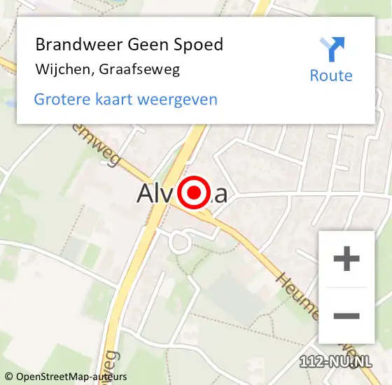 Locatie op kaart van de 112 melding: Brandweer Geen Spoed Naar Wijchen, Graafseweg op 29 juni 2024 20:19