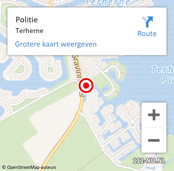 Locatie op kaart van de 112 melding: Politie Terherne op 29 juni 2024 20:24