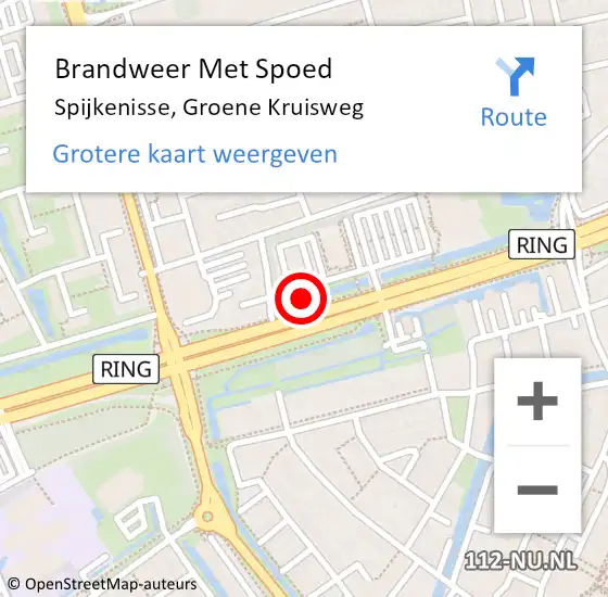 Locatie op kaart van de 112 melding: Brandweer Met Spoed Naar Spijkenisse, Groene Kruisweg op 29 juni 2024 20:29