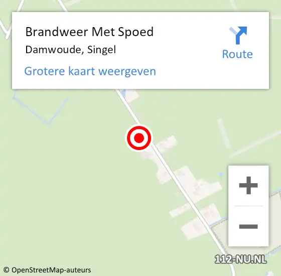 Locatie op kaart van de 112 melding: Brandweer Met Spoed Naar Damwoude, Singel op 29 juni 2024 20:31