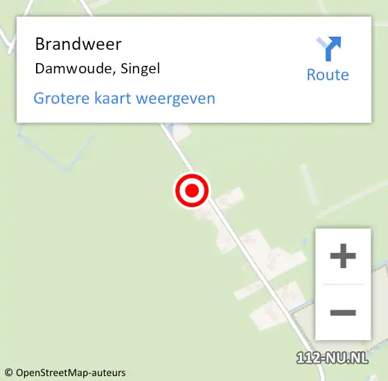 Locatie op kaart van de 112 melding: Brandweer Damwoude, Singel op 29 juni 2024 20:34