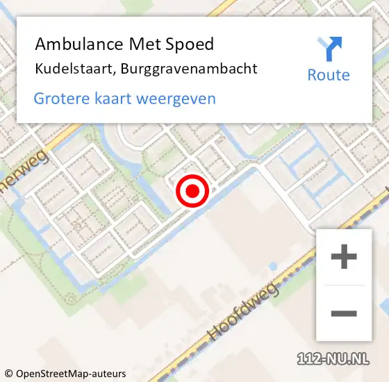 Locatie op kaart van de 112 melding: Ambulance Met Spoed Naar Kudelstaart, Burggravenambacht op 29 juni 2024 20:38