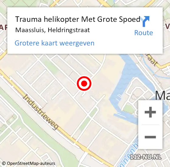 Locatie op kaart van de 112 melding: Trauma helikopter Met Grote Spoed Naar Maassluis, Heldringstraat op 29 juni 2024 20:49