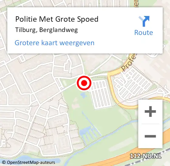 Locatie op kaart van de 112 melding: Politie Met Grote Spoed Naar Tilburg, Berglandweg op 29 juni 2024 21:00