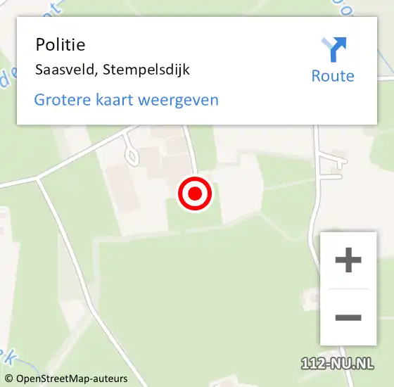 Locatie op kaart van de 112 melding: Politie Saasveld, Stempelsdijk op 29 juni 2024 21:20