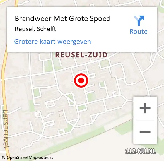 Locatie op kaart van de 112 melding: Brandweer Met Grote Spoed Naar Reusel, Schelft op 29 juni 2024 21:31