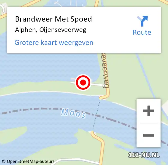 Locatie op kaart van de 112 melding: Brandweer Met Spoed Naar Alphen, Oijenseveerweg op 29 juni 2024 22:23