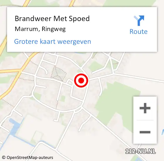 Locatie op kaart van de 112 melding: Brandweer Met Spoed Naar Marrum, Ringweg op 29 juni 2024 22:41