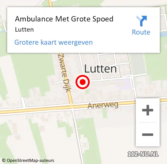 Locatie op kaart van de 112 melding: Ambulance Met Grote Spoed Naar Lutten op 29 juni 2024 23:45