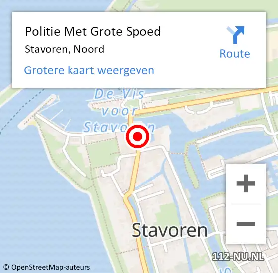 Locatie op kaart van de 112 melding: Politie Met Grote Spoed Naar Stavoren, Noord op 29 juni 2024 23:49