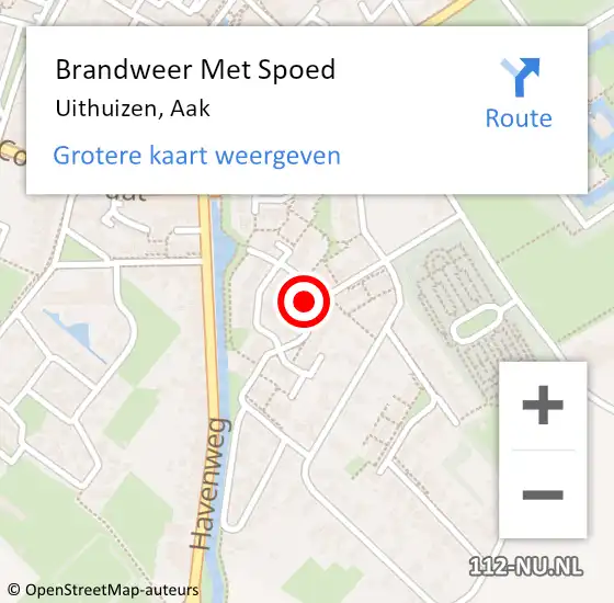 Locatie op kaart van de 112 melding: Brandweer Met Spoed Naar Uithuizen, Aak op 29 juni 2024 23:50