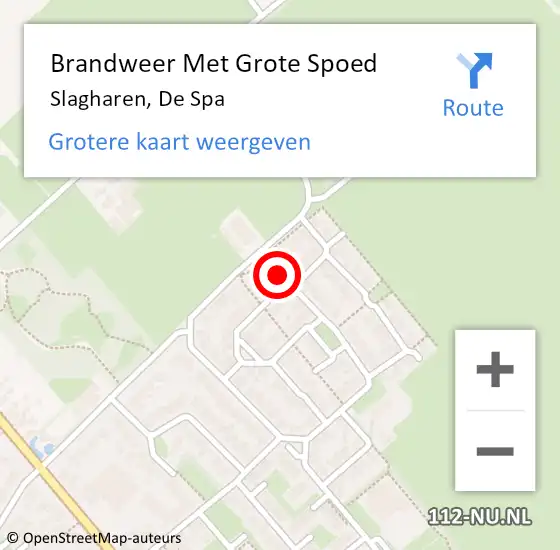 Locatie op kaart van de 112 melding: Brandweer Met Grote Spoed Naar Slagharen, De Spa op 29 juni 2024 23:58