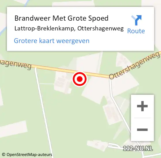 Locatie op kaart van de 112 melding: Brandweer Met Grote Spoed Naar Lattrop-Breklenkamp, Ottershagenweg op 30 juni 2024 00:00