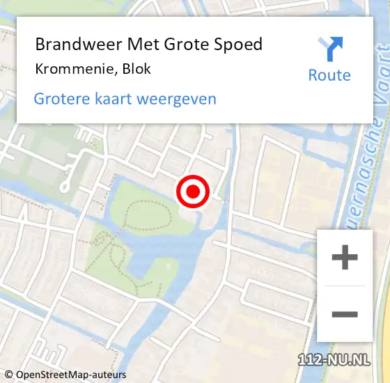 Locatie op kaart van de 112 melding: Brandweer Met Grote Spoed Naar Krommenie, Blok op 30 juni 2024 00:21