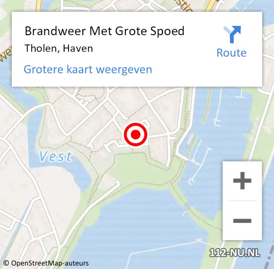 Locatie op kaart van de 112 melding: Brandweer Met Grote Spoed Naar Tholen, Haven op 30 juni 2024 00:44