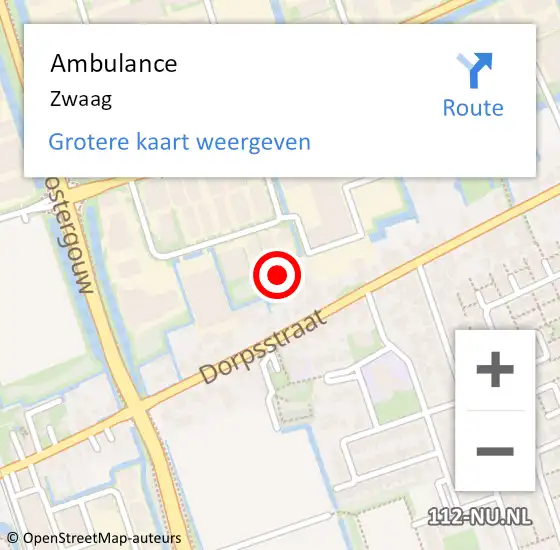 Locatie op kaart van de 112 melding: Ambulance Zwaag op 30 juni 2024 00:46