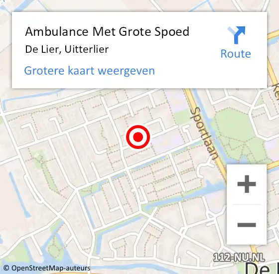 Locatie op kaart van de 112 melding: Ambulance Met Grote Spoed Naar De Lier, Uitterlier op 30 juni 2024 01:32