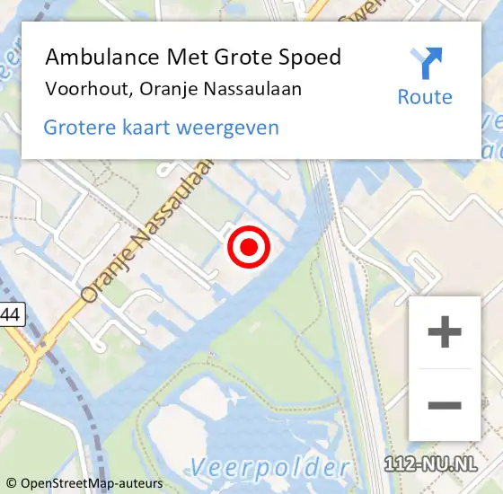 Locatie op kaart van de 112 melding: Ambulance Met Grote Spoed Naar Voorhout, Oranje Nassaulaan op 30 juni 2024 02:00