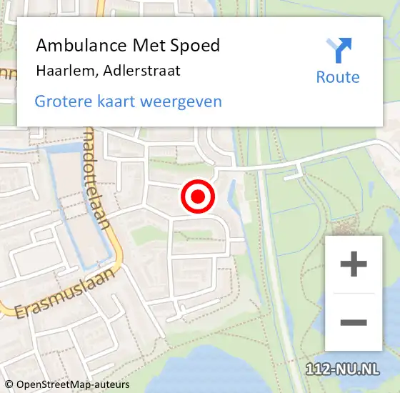 Locatie op kaart van de 112 melding: Ambulance Met Spoed Naar Haarlem, Adlerstraat op 30 juni 2024 03:21