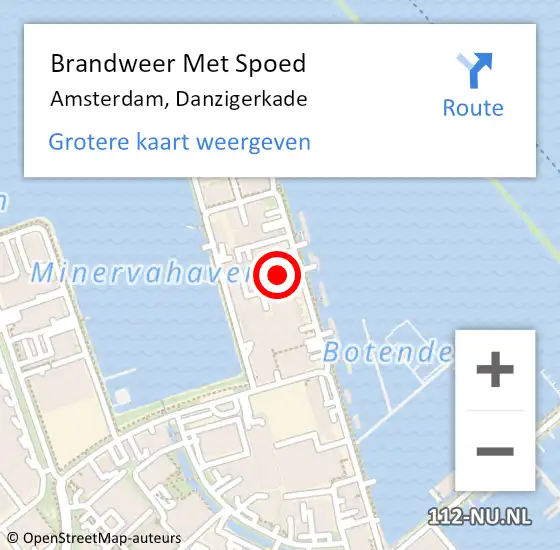 Locatie op kaart van de 112 melding: Brandweer Met Spoed Naar Amsterdam, Danzigerkade op 30 juni 2024 04:32